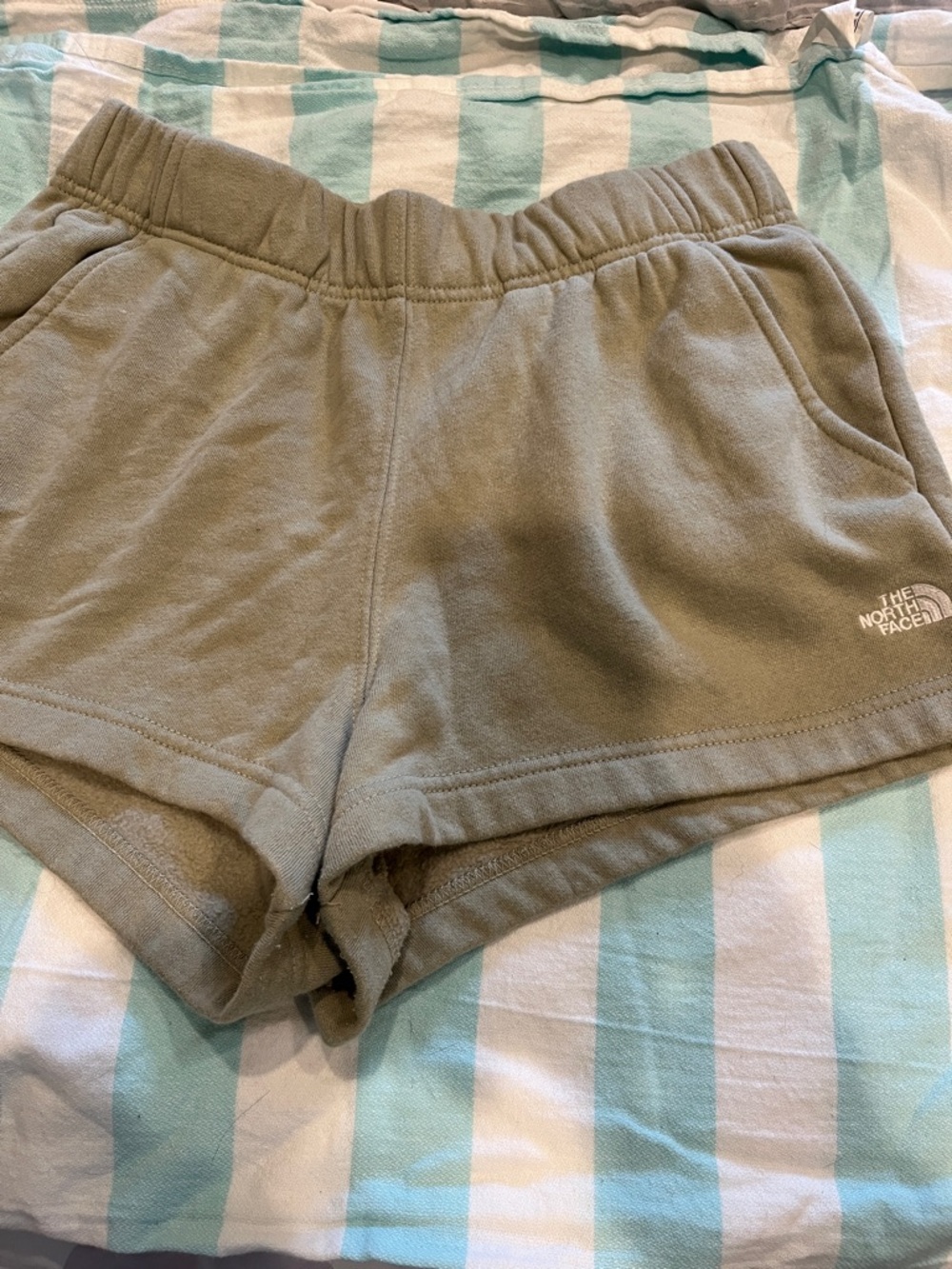 The North Face Women’s Olive Fleece Shorts with Logo